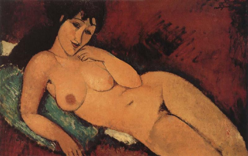 Amedeo Modigliani Nude on a blue cushion oil painting image